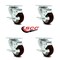 Service Caster 3 Inch Maroon Polyurethane Wheel Swivel Top Plate Caster Set with Brake SCC SCC-20S314-PPUB-MRN-TLB-TP2-4 - alternate 5